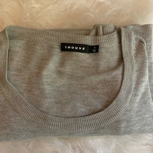 Trouve Tunic Top - Light Grey